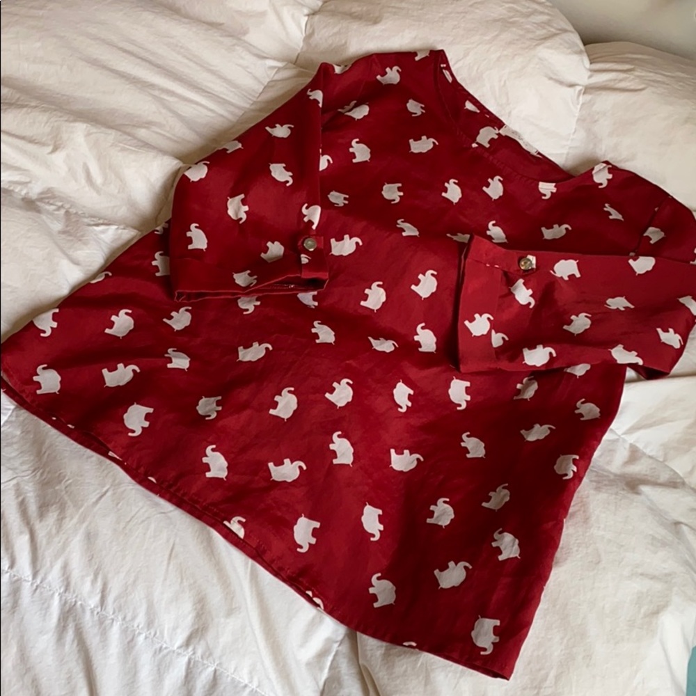 3/4 Sleeve Elephant Blouse